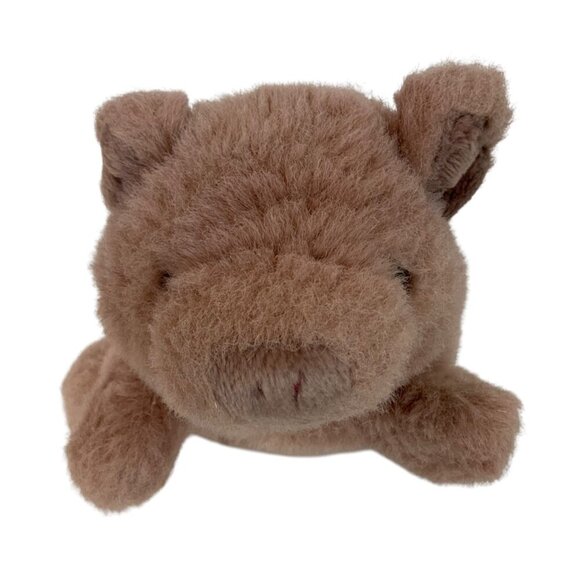 Vintage Anna Club Plush Pig Hand Puppet 1990 Soft Brown Piglet Toy Pretend USA - Picture 1 of 7